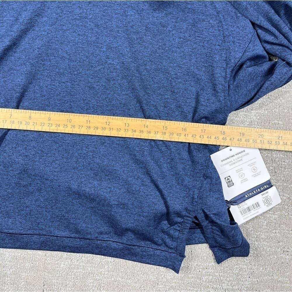 Athleta Girls Downtime Hoodie Crop Soft Hood Nora Heather Blue NWT Sz XL - Picture 6 of 7